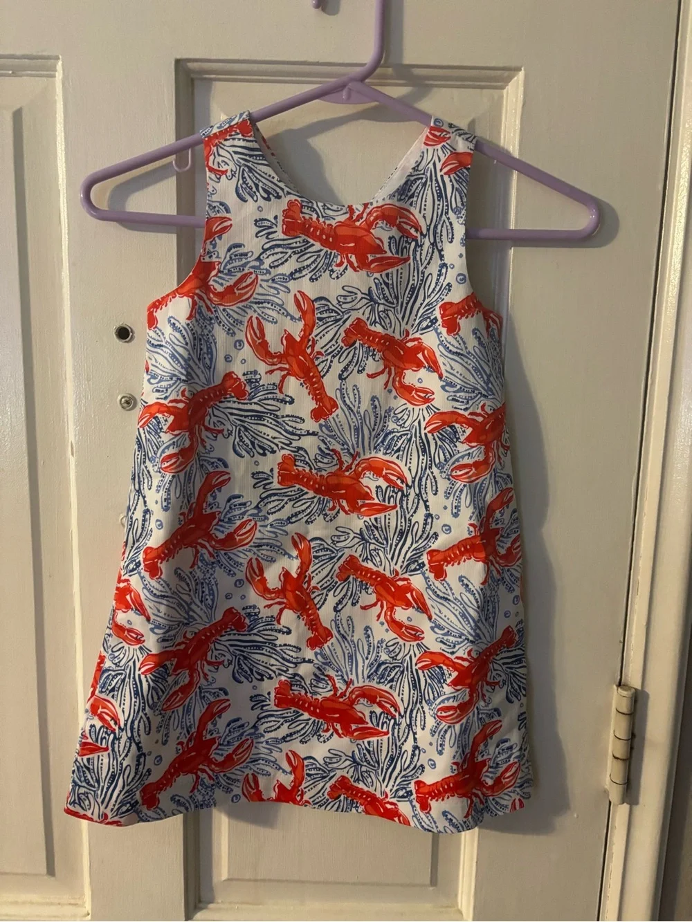 Tommy Bahama Girls A-Line Sleeveless V-Neck Lobster Print Dress Size 5